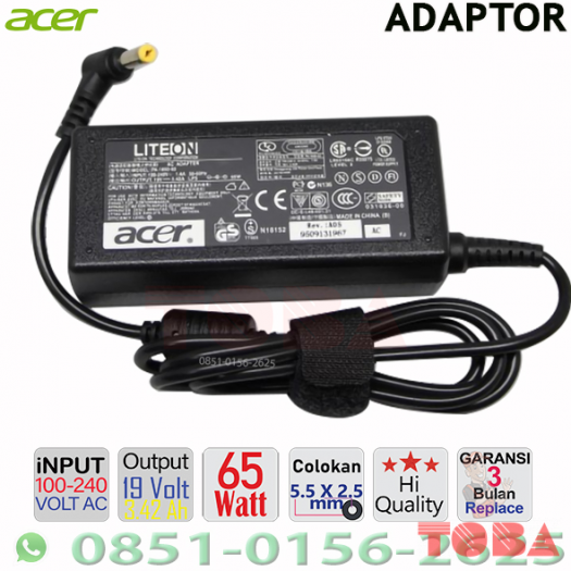 ADAPTOR NOTEBOOK ACER 19V 3.42Ah ASLI  - ADP-ACR-19V342