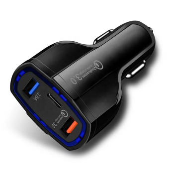 CAR CHARGER QUALCOM 3.0 TE-368 7A FAST CHARGER - CCQ-3P7-ATE368