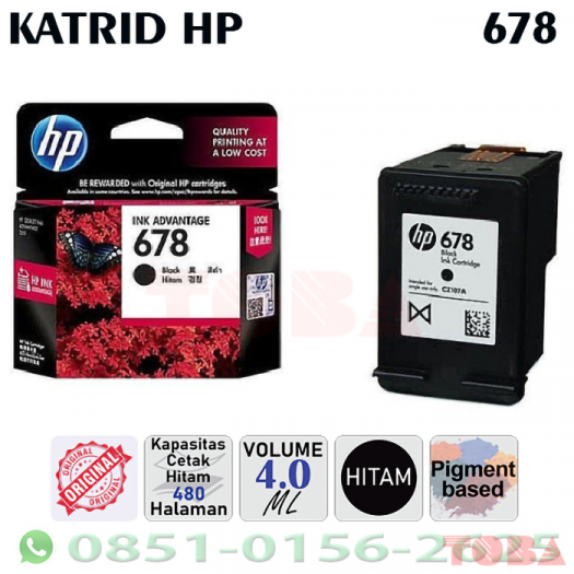 CARTRIDGE PRINTER HP 678 BLACK (CZ107AA) - CRI-PHP-678BLK