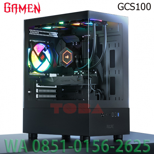 CASING GAMEN GCS100 GAMING 3FAN RGB 12 CM  - NON PSU - CAS-GMN-GCS100