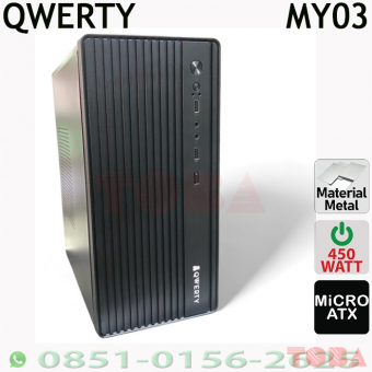 CASING QWERTY MICRO ATX MY03 PSU 450W - CAS-QWE-MY0345