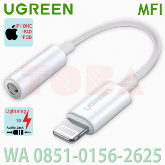 CONVERTER AUDIO LIGHTNING TO AUX UGREEN MFi WHiTE - CON-AUX-UGRMFi