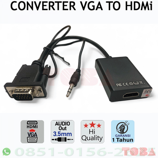 CONVERTER KABEL HDMI TO VGA + AUDIA OUT - CON-KBL-VGHDMi