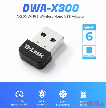D-LINK USB WIFI DWA-X300 WIFI 6 - WFU-DLD-WAX300