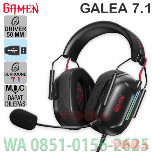 HEADSET GAMEN GALEA 7.1 TACTICAL BLACK USB - HPG-GMN-GALEA7