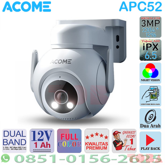 IPCAM ACOME APC52 5 MP 1620P FHD WHITE  OUTDOOR - DUAL BAND - iPC-ACM-APC52O