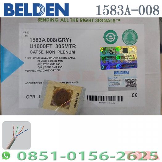 KABEL BELDEN 1583A 008 GREY CAT-5E NON PLENUM - CAT-5EB-1583AG
