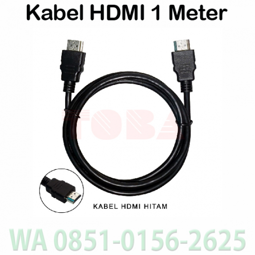 KABEL BULAT 1 METER - HITAM - HDMI TO HDMI V1.4 FULL HD - KBL-HDM-BL100C