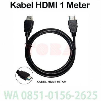 KABEL BULAT 1 METER - HITAM - HDMI TO HDMI V1.4 FULL HD - KBL-HDM-BL100C