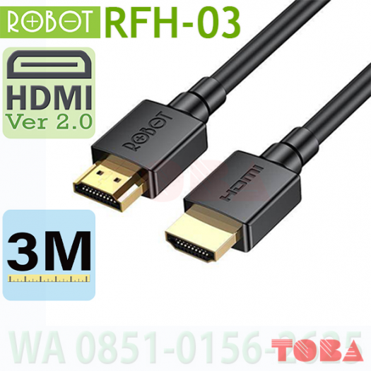 KABEL HDMI 4K UHD ROBOT RFH03 VER 2.0 - 3 METER - KHD-RBT-2RFH03