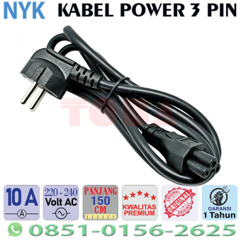 KABEL POWER NOTEBOOK NYK PREMIUM 1.5M TIGA LUBANG - KBL-NYK-PWRNBK