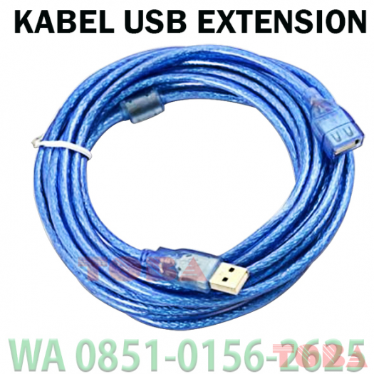 KABEL USB SAMBUNGAN VER 2.0 JS 3M TRANSPARAN - KBL-JST-USBS3T