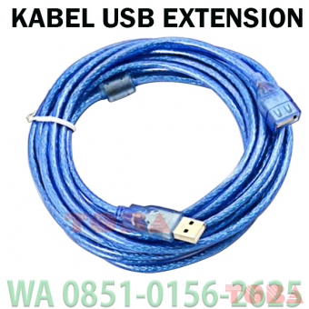 KABEL USB SAMBUNGAN VER 2.0 JS 3M TRANSPARAN - KBL-JST-USBS3T
