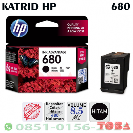 KATRID PRINTER HP 680 BLACK INK ADVANTAGE - CRI-PHP-680BLK