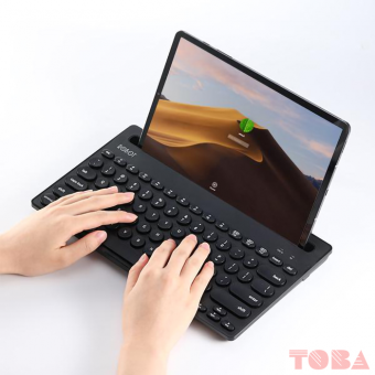 KEYBOARD ROBOT KB-10 WIRELESS 2.4 + BLUETOOTH HITAM/PINK - KWB-RBT-KB10MD