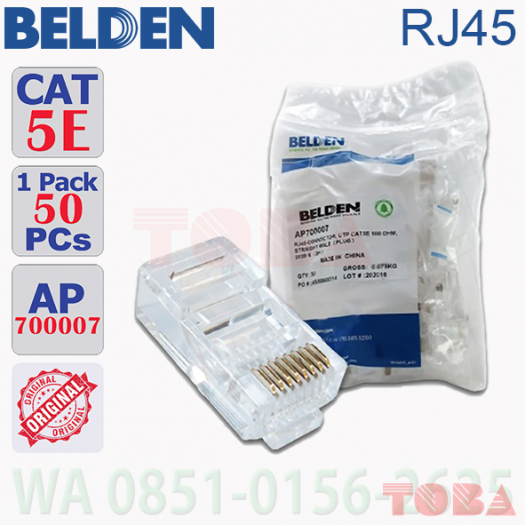 KONEKTOR RJ45 BELDEN CAT5E AP700007 ASLI PER PCS - CUT-BLD-RJ45C5