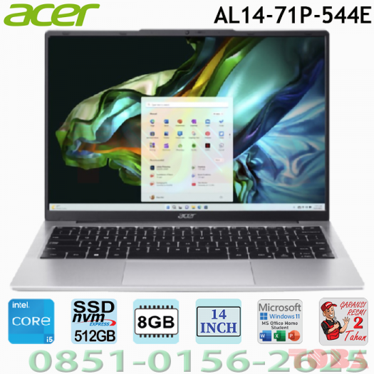LAPTOP ACER ASPIRE LITE AL14-71P-544E i5-13500H  MEMORY 8GB SSD 512GB WIN11 14inch IPS SILVER - NAL-147-1P544E
