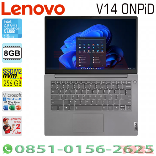LAPTOP LENOVO iDEAPAD 1 06ViD N4500 MEMORY 8GB SSD 256 GB - WIN11 + OHS - 14 INCH + GREY - NBL-iP1-6GiD45