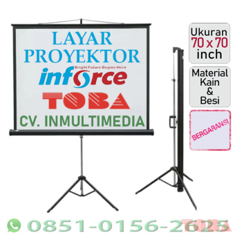 LAYAR PROYEKTOR INFORCE TRIPOT 70 INCH 1:1 (1780 X 1780CM) - LYR-INF-701780