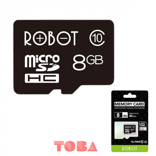 MEMORY CARD MICRO SD ROBOT 8GB NON ADAPATER C10  - MRB-8C1-0N40MB