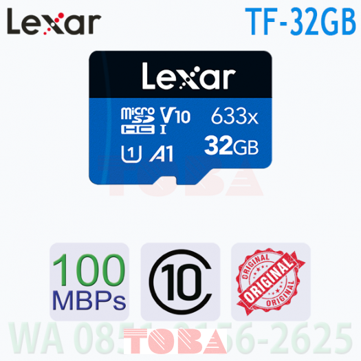 MICRO SD CARD LEXAR 32GB 633X UHS-I C10 - 100MBPS - NON ADAPTER - MSL-32G-633100