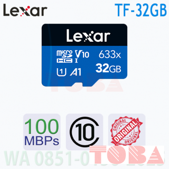 MICRO SD CARD LEXAR 32GB 633X UHS-I C10 - 100MBPS - NON ADAPTER - MSL-32G-633100