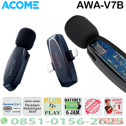 MICROPHONE WIRELESS ACOME AWA-V7B HITAM - MCW-ACM-AWAV7B