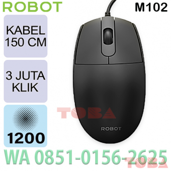 MOUSE KABEL ROBOT M102 1200 DPi HITAM - MSK-RBT-M102BK