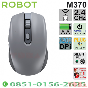 MOUSE WIRELESS ROBOT M370 3200DPI SILENT GREY - MSW-RBT-M370GY