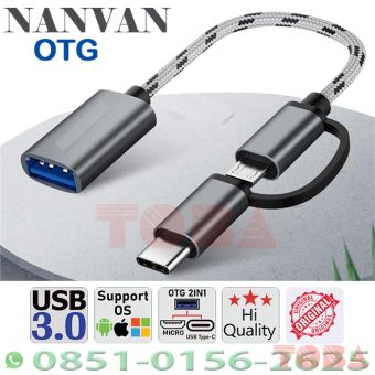 NANVAN KABEL OTG 2 IN 1 USB TO TIPE C + MICRO USB - KBL-OTG-NV2iN1