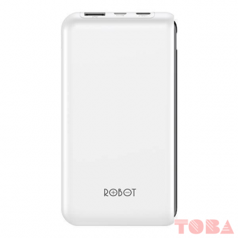 POWER BANK ROBOT RT180 10.000 mAh - PUTIH DUAL INPUT - PWB-RBT-RT180W