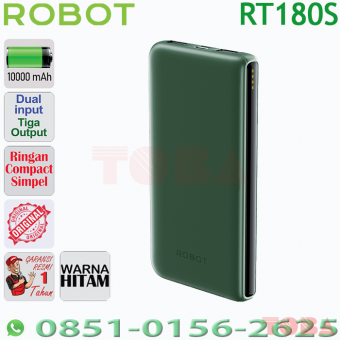 POWERBANK ROBOT RT180S 10.000mAh 5V 2.4A GREEN - PWB-RBR-T180SG