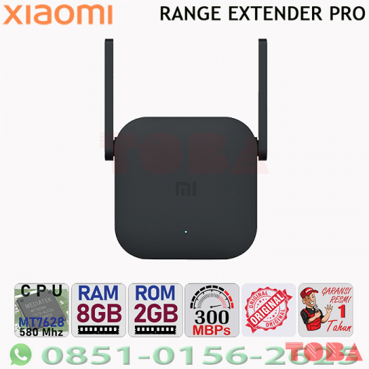 RANGE EXTENDER XIAOMI PRO R03 2.4G 300 MBPS - HITAM - PENGUAT SINYAL WIFI - RET-XMI-PROR03