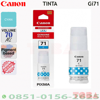 REFILL INK TINTA PRINTER CANON Gi71 CYAN 70 ML ORIGINAL - REF-CNN-Gi71CY