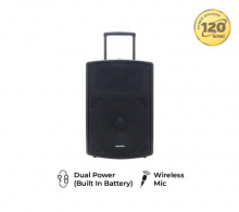 SPEAKER PENGERAS SUARA POLYTRON PASPRO PAS-PRO12F3 + 2 UNIT MICROPHONE WIRELESS PORTABLE  + RADIO FM - SPK-PLP-PP12F3