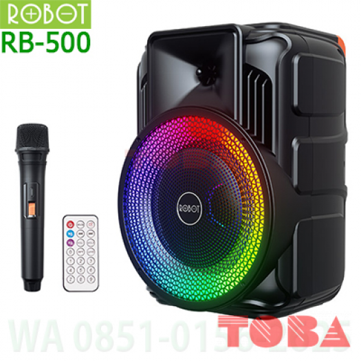 SPEAKER ROBOT RB500  PORTABLE + MICROPHONE RGB BLUETOOTH - SPK-RBT-RB500B