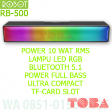 SPEAKER ROBOT RB580S SOUNDBAR ULTRA BASS 10 WATT BLUETOOTH PORTABLE RGB - SPK-RBT-RB580S