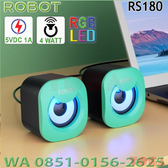 SPEAKER ROBOT RS180 2.0 4 WATT RGB BLUE - SPK-RBR-S180BL
