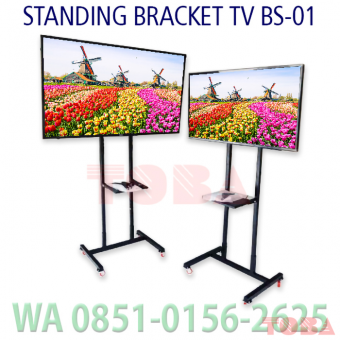 STAND LCD TV  BREKET BS01 + RODA - S UKURAN LCD 14 - 40 INCH - BRC-STD-RS1440