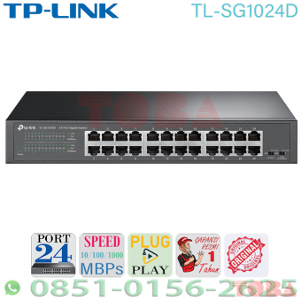 SWITCH HUB TPLINK TL-SG1024D 24 PORT 10/100/1000 GIGABIT - SWH-TLS-G1024D