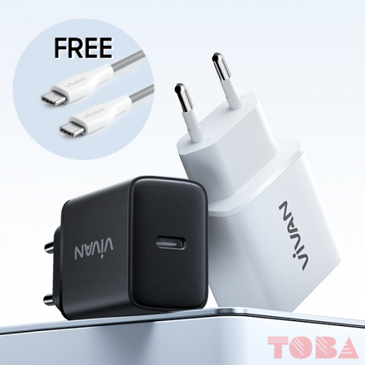 TRAVEL CHARGER VIVAN POWER C30C 30 WATT HITAM - TCH-VVN-PC30CB
