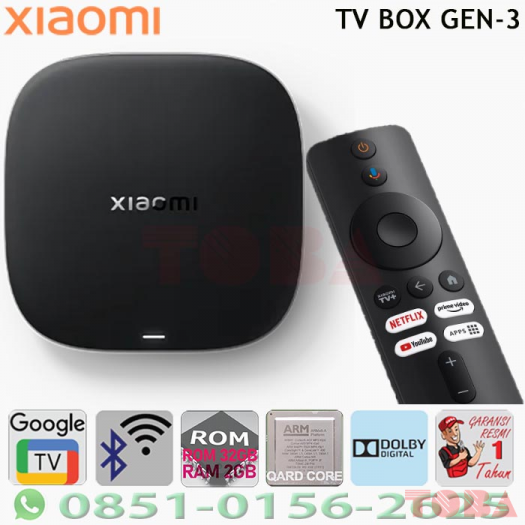 TV BOX XiAOMI S GEN-3 4K 2GB + 32 GB - TVB-XMM-DZ32AA